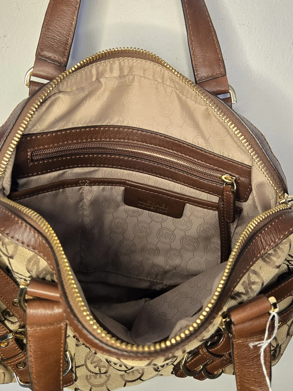 Y2k Michael Kors Brown Signature Canvas Dome Handbag!